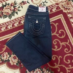 TRUE RELIGION low rise dark wash jeans